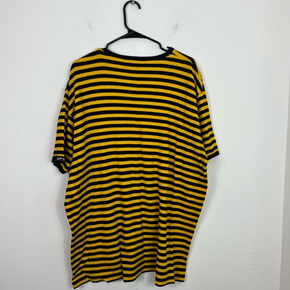 Vintage 90s Polo Jeans Ralph Lauren Oversized Ribbed Knit Striped T-Shirt Sz L - Picture 6 of 7
